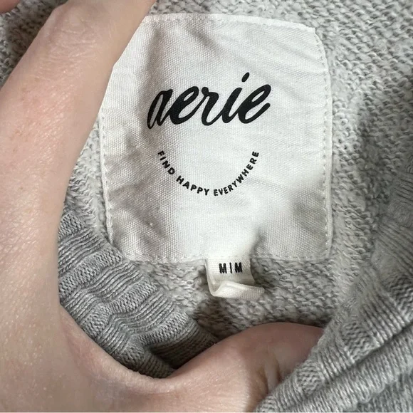 Aerie Grey Down‎ To Earth Oversized Sweatshirt - Picture 3 of 5